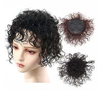 Parrucca di ricambio super grande, 15 x 15 cm, con base a rosa, senza cuciture, con clip, con frangia, parrucca di ricambio per donne (30 cm marrone)