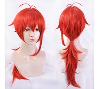 Parrucca Diluc Genshin Impact gioco gioco cosplay parrucca lunga treccia lung...