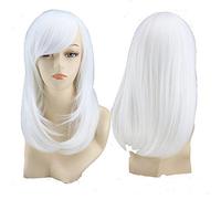 Parrucca diritta lunga GHK 50cm Anime Cosplay con frangia Capelli sintetici Parrucche economiche per feste in costume di Halloween per donne 9 colori bianco
