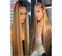 Parrucca diritta Silkwave evidenziata parrucca in pizzo hd per capelli umani 13x6 capelli umani ombre miele biondo colorato parrucche anteriori in pizzo 13x4 diritte