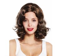 Parrucca Donna 20er Swing Charleston Chicago Riga IN Mezzo Mossi Marrone Dorato