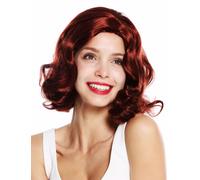 Parrucca Donna 20er Swing Charleston Chicago Riga IN Mezzo Mossi Marrone-Rosso