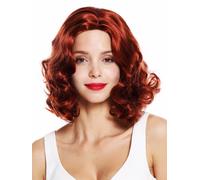 Parrucca Donna 20er Swing Charleston Chicago Riga IN Mezzo Ondulato Rame Rosso