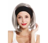 Parrucca Donna Archetto Corto Liscio 80er Retrò Look Grigio Argento GFW948-H-51