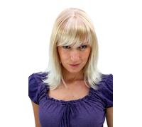 Parrucca Donna Bionda Mix Liscia Ondulata Mezza Lunga Con Frangia 3017-27T613