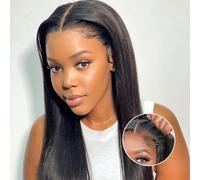 Parrucca Donna Capelli Veri Umani 4X4 Lace Front Human Hair Wigs Pre Plucked Straight Wear and Go Glueless Wigs Human Hair Wigs For Women Nero Naturale 14 Inch