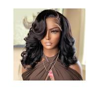 parrucca donna capelli veri umani Parrucca Bob Body Wave, Parrucche Frontali in Pizzo for Capelli Umani 13×4 for Donne Parrucche Bob Corte in Pizzo con Parte Laterale Ondulata parrucca donna(12 inches