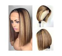 parrucca donna capelli veri umani Parrucche Bob 13×4 Parrucca Bob Frontale in Pizzo Dritto Parrucche for Capelli Umani for Donne Parrucche Indiane Corte Bob Parrucche in Pizzo Parte 180 Densità parruc