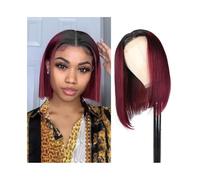 parrucca donna capelli veri umani Parrucche corte Bob 1B/99J Parrucca frontale in pizzo con parte a T Parrucche di capelli umani lisci for donne nere parrucca donna(8inches)
