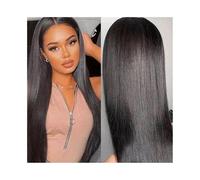 parrucca donna capelli veri umani Parrucche frontali in pizzo dritto con capelli umani pre-pizzicati 6×4 Parrucche frontali in pizzo senza colla for donne parrucca donna(20inches)