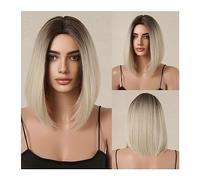 parrucca donna capelli veri umani Parrucche in pizzo con linea sottile Bob biondo platino corto Parrucche naturali sintetiche for donne Party Lolita Usa parrucche in pizzo naturale resistenti al calor