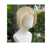 parrucca donna capelli veri umani Parrucche sintetiche frontali in pizzo biondo 613 con taglio corto a caschetto for donne, parrucche for cosplay parrucca donna