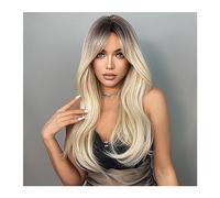 parrucca donna capelli veri umani Parrucche sintetiche lunghe lisce bionde castane con frangia Parrucca cosplay for capelli finti naturali ad alta temperatura da donna parrucca donna