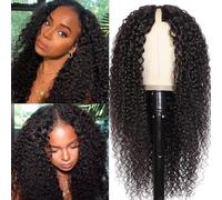 Parrucca Donna Capelli Veri Umani V Part Wig Human Hair Curly Upgrade U Part Parrucca Capelli Glueless Full Head Clip In Half Wig Human Hair None Lace Front Wig 26 Inch
