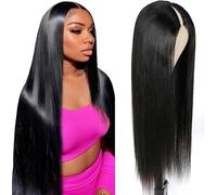Parrucca Donna Capelli Veri Umani V Part Wig Human Hair Straight Bob Upgrade U part Parrucca Capelli Glueless Full Head Clip In Half Wig Human Hair None Lace Front Wig 24 Pollic