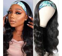 Parrucca Donna Con Fascia Capelli Veri Umani Headband Wig Human Hair Body Wave None Lace Front Wig Human Hair Machine Made Wigs Glueless Parrucche donne Capelli umani colore naturale 20 Pollici