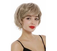 Parrucca Donna Corto Pixie Cut Fransig Voluminoso Mix Biondo Argento Meche