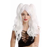 Parrucca Donna Cosplay 2 Treccie Lunga Ondulata Gothic Lolita Giapponese Bianca