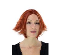 Parrucca Donna Donne Corto Cosplay Gotico Riga IN Mezzo Rosso Liscio Extravagant