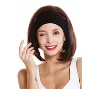 Parrucca Donna Fascia Fronte Corto Liscio 80er Retrò Look Mogano Braun GFW948