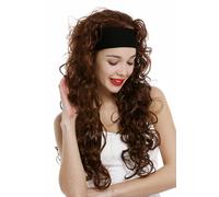 WIG ME UP-VK-27-30 Parrucca Donna Fascetta fronte Lunga Riccia Voluminosa Castano ramato Castano rossiccio