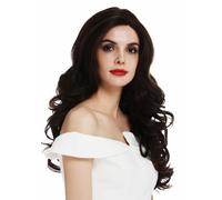 Parrucca Donna Lace-Front Parte Monofilamento Lunga Ricci Neri Ramati
