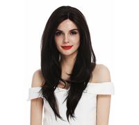 Parrucca Donna Lace Monofilamento Lunga Liscia Nero Marrone Ramato Striato
