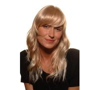 Parrucca Donna Lunga Ondulato Biondo con Meches più Leggero Wetlook Frangia 5019