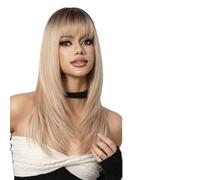 Parrucca Donna Parrucca a strati marrone zenzero rame lunga diritta con frangia for le donne resistente al calore(LC1055-4)