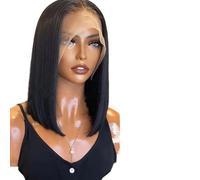 Parrucca Donna Parrucca anteriore in pizzo corto dritto 12 14 16 pollici frontale in trasparente 13X6 13x4 densità 250(180%,13X6 LACE WIG_16INCHES)