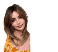 Parrucca Donna Parrucca bionda corta diritta con frangia laterale for le donne Parrucche for costumi da festa for capelli giocosi(Wig-LC242-5)