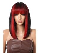 Parrucca Donna Parrucca corta diritta Parrucche Ombre verdi grigie Capelli finti for le donne(LC3058-2)