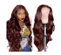 Parrucca Donna Parrucca frontale in pizzo for donne Remy Hair Parrucca frontale in pizzo da 24 pollici con lunghezza d'onda larga Parrucche for capelli umani anteriori in pizzo trasparente peruviana P