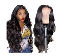 Parrucca Donna Parrucca frontale in pizzo for donne Remy Hair Parrucca frontale in pizzo da 24 pollici con lunghezza d'onda larga Parrucche for capelli umani anteriori in pizzo trasparente peruviana P