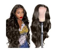 Parrucca Donna Parrucca frontale in pizzo for donne Remy Hair Parrucca frontale in pizzo da 24 pollici con lunghezza d'onda larga Parrucche for capelli umani anteriori in pizzo trasparente peruviana P