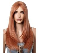 Parrucca Donna Parrucca Ombre bionda con frangia diritta di media lunghezza radici scure for le donne Usa parrucca morbida(LC1154-1)