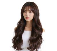 Parrucca Donna Parrucca riccia lunga ondulata con frangia for donna: resistente al calore, dall'aspetto morbido, perfetta for l'uso quotidiano alle feste