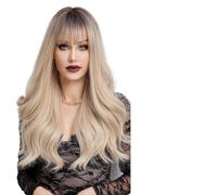 Parrucca Donna Parrucche bionde Ombre con frangia Capelli ondulati di media lunghezza soffici e morbide for tutti i giorni for le donne(WL1021-1)