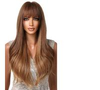 Parrucca Donna Parrucche bionde Ombre con frangia Capelli ondulati di media lunghezza soffici e morbide for tutti i giorni for le donne(LC2106-1)