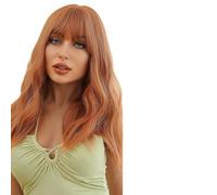 Parrucca Donna Parrucche bionde Ombre con frangia Capelli ondulati di media lunghezza soffici e morbide for tutti i giorni for le donne(LC079-1)