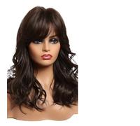 Parrucca Donna Parrucche bionde Ombre con frangia Capelli ondulati di media lunghezza soffici e morbide for tutti i giorni for le donne(Lc305-1)