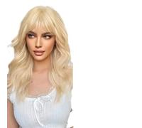 Parrucca Donna Parrucche bionde ondulate lunghe di capelli platino con parrucca frangia for le donne(WL1089-1 wig)