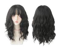 Parrucca Donna Parrucche blu a onde sciolte lunghe fino alle spalle con parrucca for capelli ondulati ricci a strati radici scure for le donne ogni giorno(C8262-2)