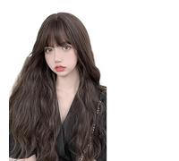 Parrucca Donna Parrucche blu a onde sciolte lunghe fino alle spalle con parrucca for capelli ondulati ricci a strati radici scure for le donne ogni giorno(C8265-2)