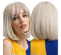 Parrucca Donna Parrucche Bob corte vino rosso for parrucche da donna con parrucca resistente al calore frangia spessa(SS180-1)