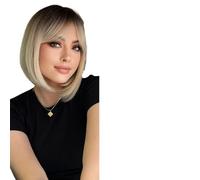 Parrucca Donna Parrucche Bob corte vino rosso for parrucche da donna con parrucca resistente al calore frangia spessa(SS176-1)