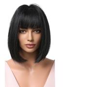 Parrucca Donna Parrucche Bob corte vino rosso for parrucche da donna con parrucca resistente al calore frangia spessa(LC2049-1)