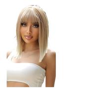 Parrucca Donna Parrucche corte diritte bionde con frangia dorata for le donne(WL1019-1)