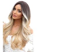 Parrucca Donna Parrucche for capelli rosa con parte centrale Parrucca lunga Ombre resistente al calore for le donne in cerca di feste quotidiane(LC033-1)