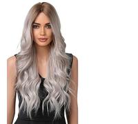 Parrucca Donna Parrucche for capelli rosa con parte centrale Parrucca lunga Ombre resistente al calore for le donne in cerca di feste quotidiane(LC1014-1)